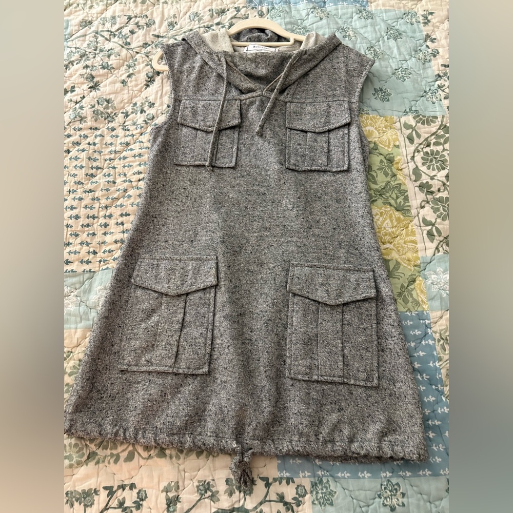Gray Hooded Sweater - Long